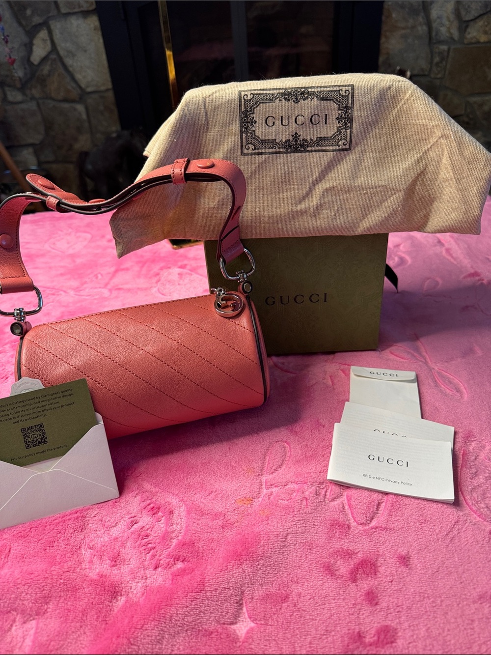 Gucci Pink Mini Round Barrel Crossbody Bag • Leather • Rare Boutique Edition